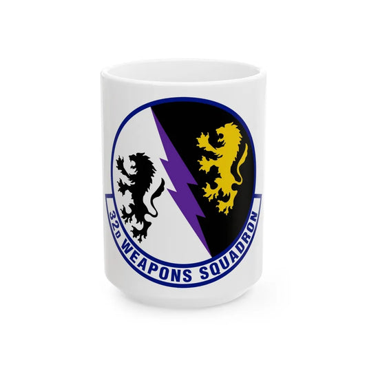 32 Weapons Squadron ACC (U.S. Air Force) White Coffee Mug-15oz-Go Mug Yourself