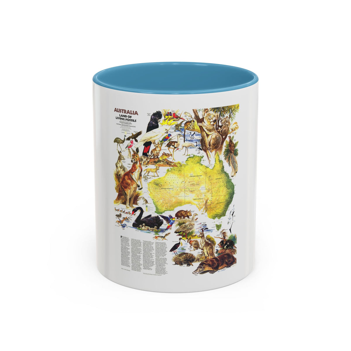 Australia- Land of Living Fossils (1979) (Map) Accent Coffee Mug