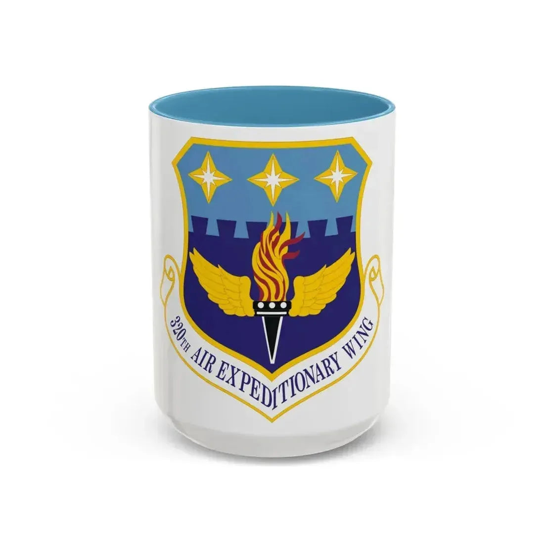 320th Air Expeditionary Wing (U.S. Air Force) Accent Coffee Mug 15oz Light Blue - Go Mug Yourself