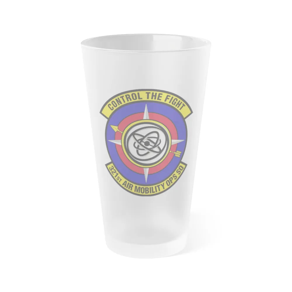 321 Air Mobility Operations Squadron (U.S. Air Force) Frosted Pint Glass 16oz-Go Mug Yourself