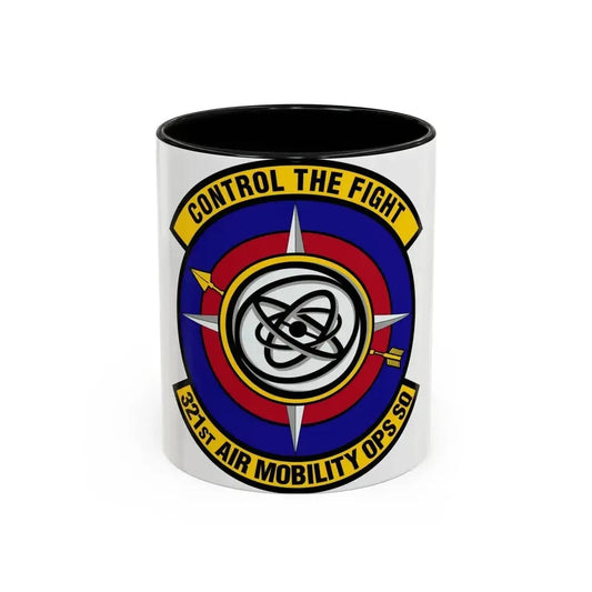 321 Air Mobility Operations Squadron (U.S. Air Force) Accent Coffee Mug 11oz Black - Go Mug Yourself