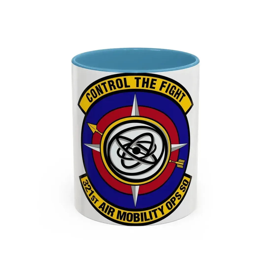 321 Air Mobility Operations Squadron (U.S. Air Force) Accent Coffee Mug 11oz Light Blue - Go Mug Yourself