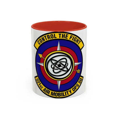321 Air Mobility Operations Squadron (U.S. Air Force) Accent Coffee Mug 11oz Red - Go Mug Yourself