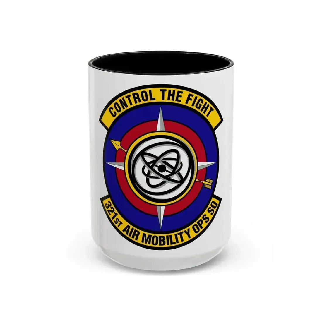 321 Air Mobility Operations Squadron (U.S. Air Force) Accent Coffee Mug 15oz Black - Go Mug Yourself