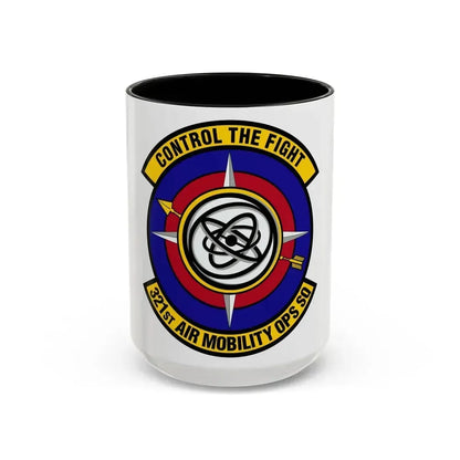 321 Air Mobility Operations Squadron (U.S. Air Force) Accent Coffee Mug 15oz Black - Go Mug Yourself