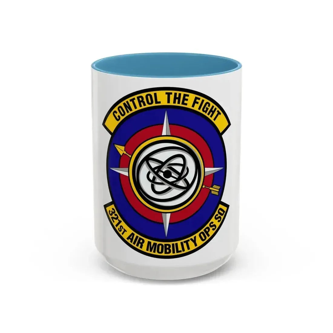 321 Air Mobility Operations Squadron (U.S. Air Force) Accent Coffee Mug 15oz Light Blue - Go Mug Yourself