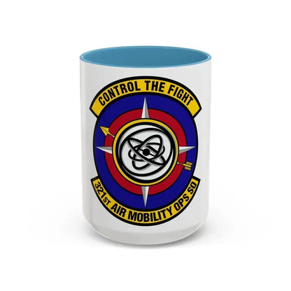 321 Air Mobility Operations Squadron (U.S. Air Force) Accent Coffee Mug 15oz Light Blue - Go Mug Yourself