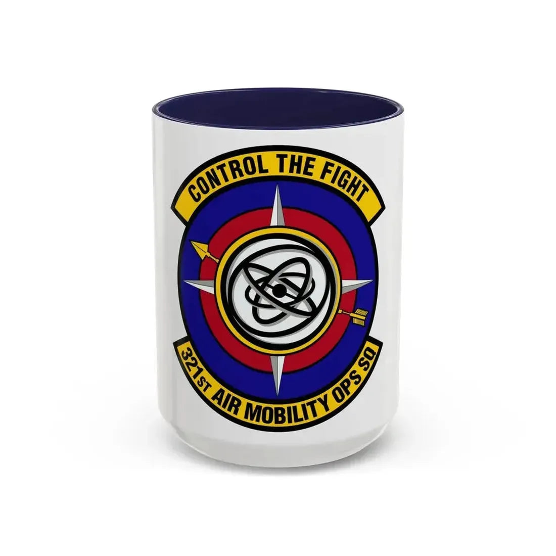 321 Air Mobility Operations Squadron (U.S. Air Force) Accent Coffee Mug 15oz Navy - Go Mug Yourself