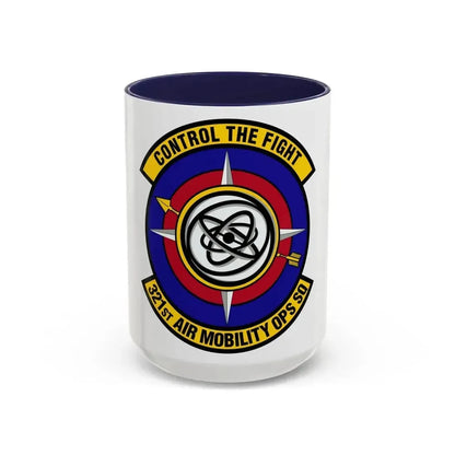 321 Air Mobility Operations Squadron (U.S. Air Force) Accent Coffee Mug 15oz Navy - Go Mug Yourself