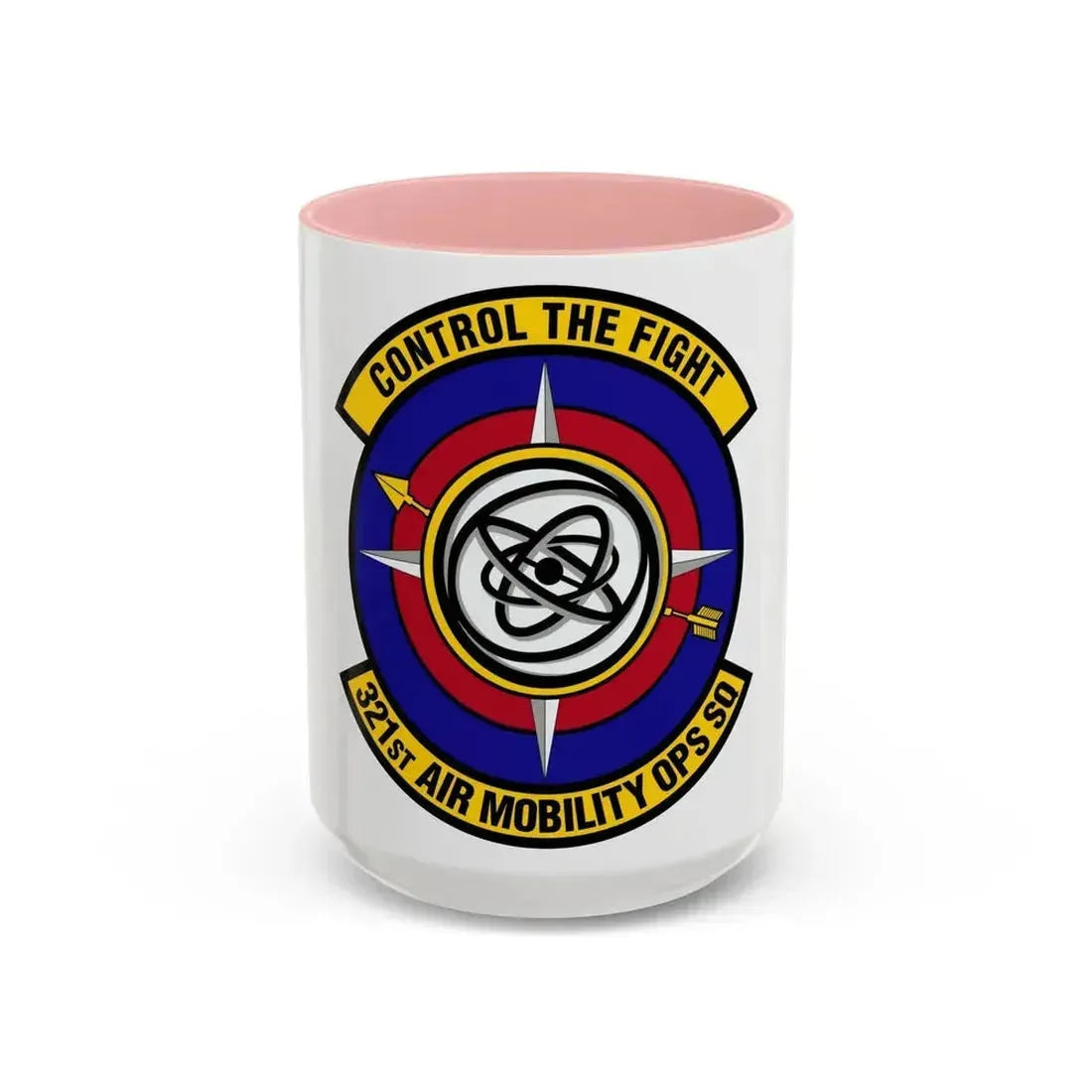 321 Air Mobility Operations Squadron (U.S. Air Force) Accent Coffee Mug 15oz Pink - Go Mug Yourself