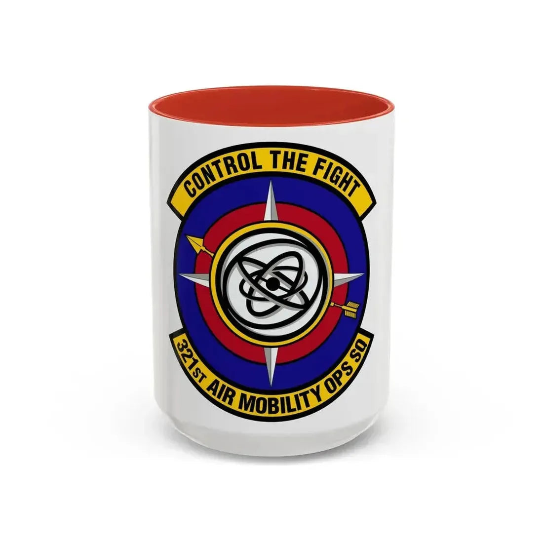 321 Air Mobility Operations Squadron (U.S. Air Force) Accent Coffee Mug 15oz Red - Go Mug Yourself