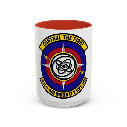 321 Air Mobility Operations Squadron (U.S. Air Force) Accent Coffee Mug 15oz Red - Go Mug Yourself