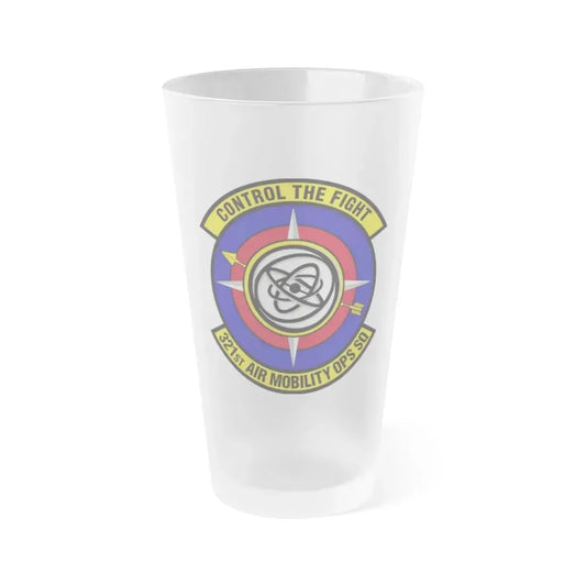 321 Air Mobility Operations Squadron (U.S. Air Force) Frosted Pint Glass 16oz Default Title - Go Mug Yourself