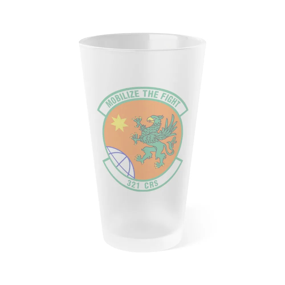 321 Contingency Response Squadron AMC (U.S. Air Force) Frosted Pint Glass 16oz-16oz-Frosted-Go Mug Yourself