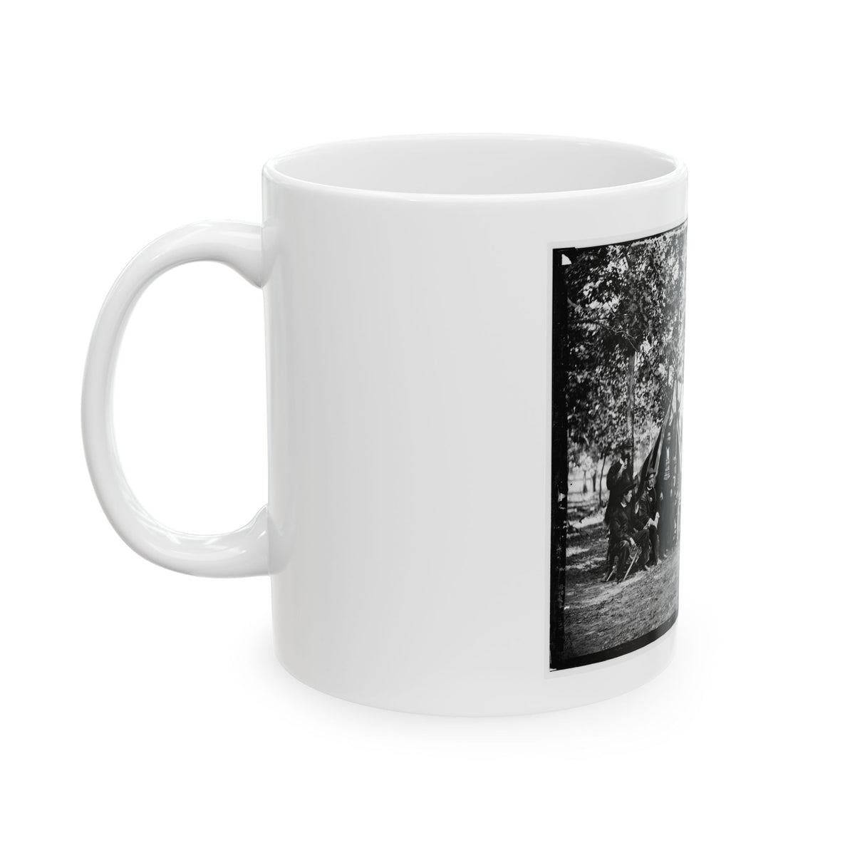 Bealeton, Va. Group At Tent And Wagon Of The New York Herald (U.S. Civil War) White Coffee Mug