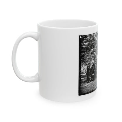 Bealeton, Va. Group At Tent And Wagon Of The New York Herald (U.S. Civil War) White Coffee Mug