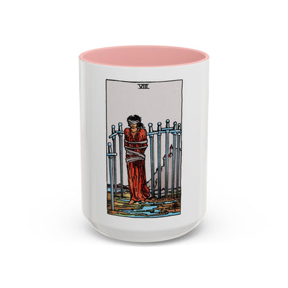 The 8 of Swords (Tarot Card) Accent Coffee Mug