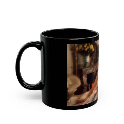 Terry Moore #406 - Unreleased Aug. '84 Playboy Photo from shoot topless in lingerie & heels (Vintage Female Icon) Black Coffee Mug-Go Mug Yourself