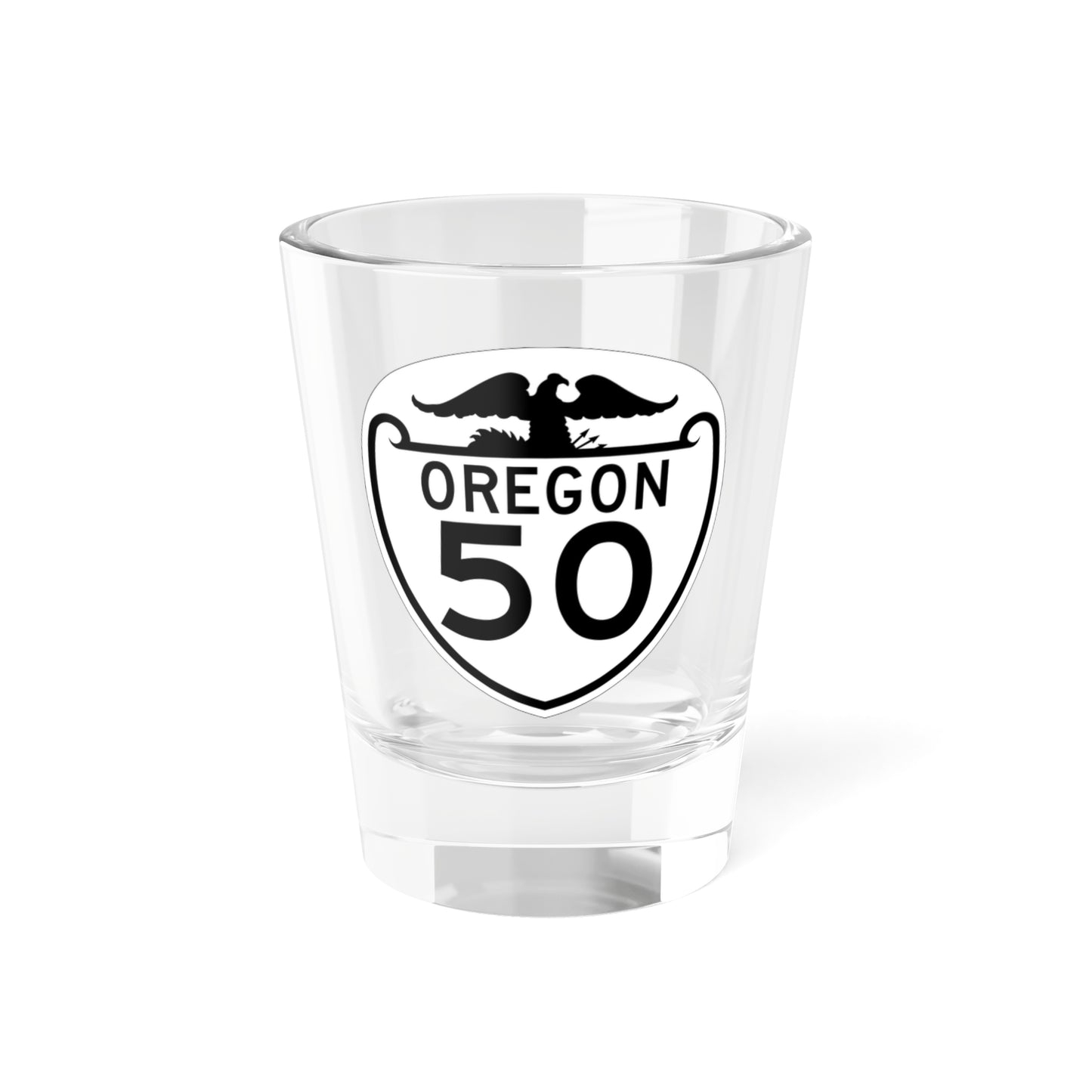 OR 50 1948 (Oregon) (Road Sign) Shot Glass 1.5oz