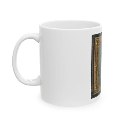 Private William Liming Of Co. B, 21st U.S. Veteran Reserve Corps Infantry Regiment, And Unidentified Soldier In Same Uniform (U.S. Civil War) White Coffee Mug