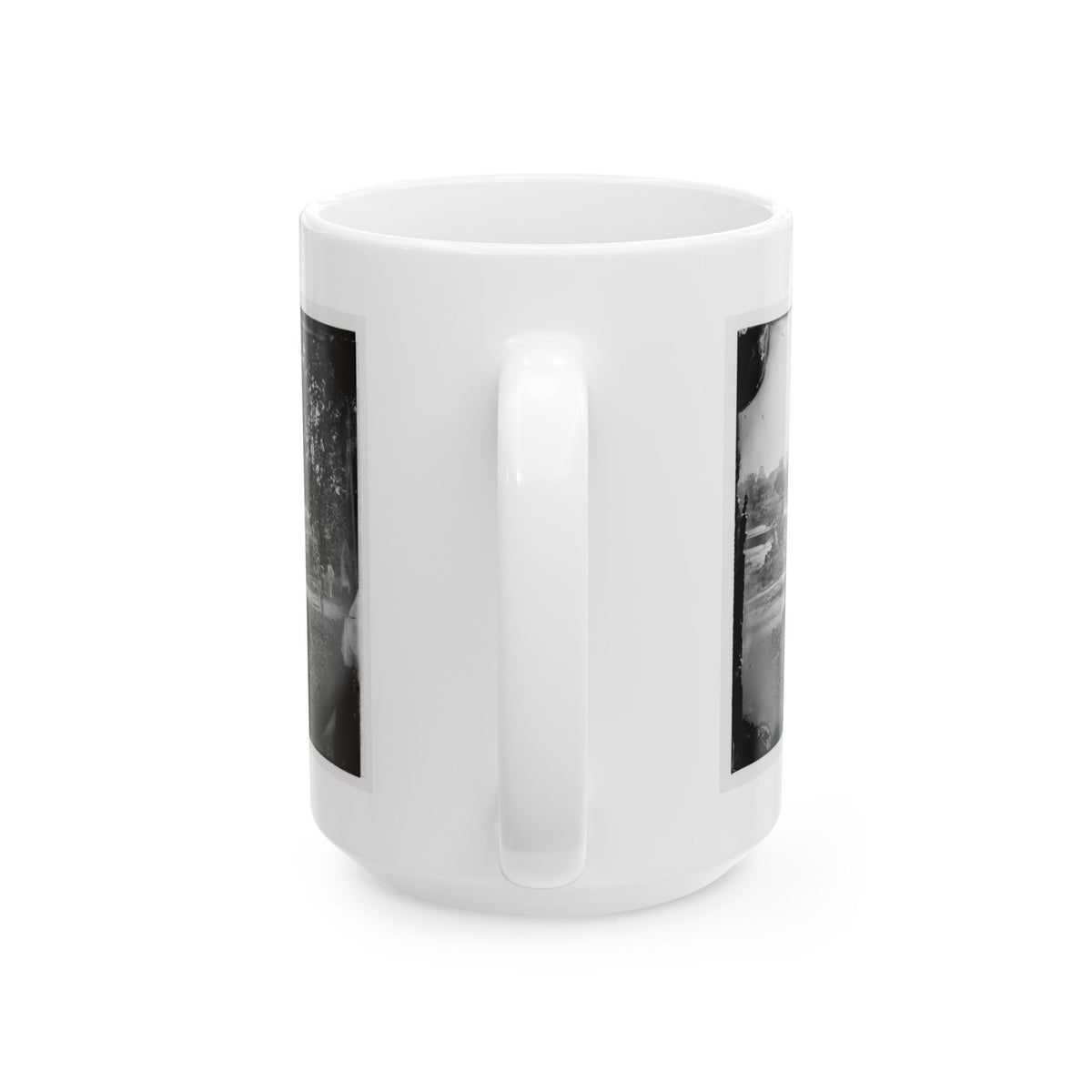 Petersburg, Virginia (Vicinity). View Of James River And Photographic Wagon Of Engineer Corps (U.S. Civil War) White Coffee Mug