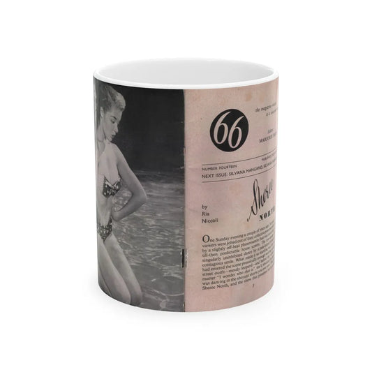 Sheree North #148 - Pages 2 & 3 from 66 PHOTOGRAPHS OF Sheree NORTH U.K. Pocket Mag. (Vintage Female Icon) White Coffee Mug-11oz-Go Mug Yourself