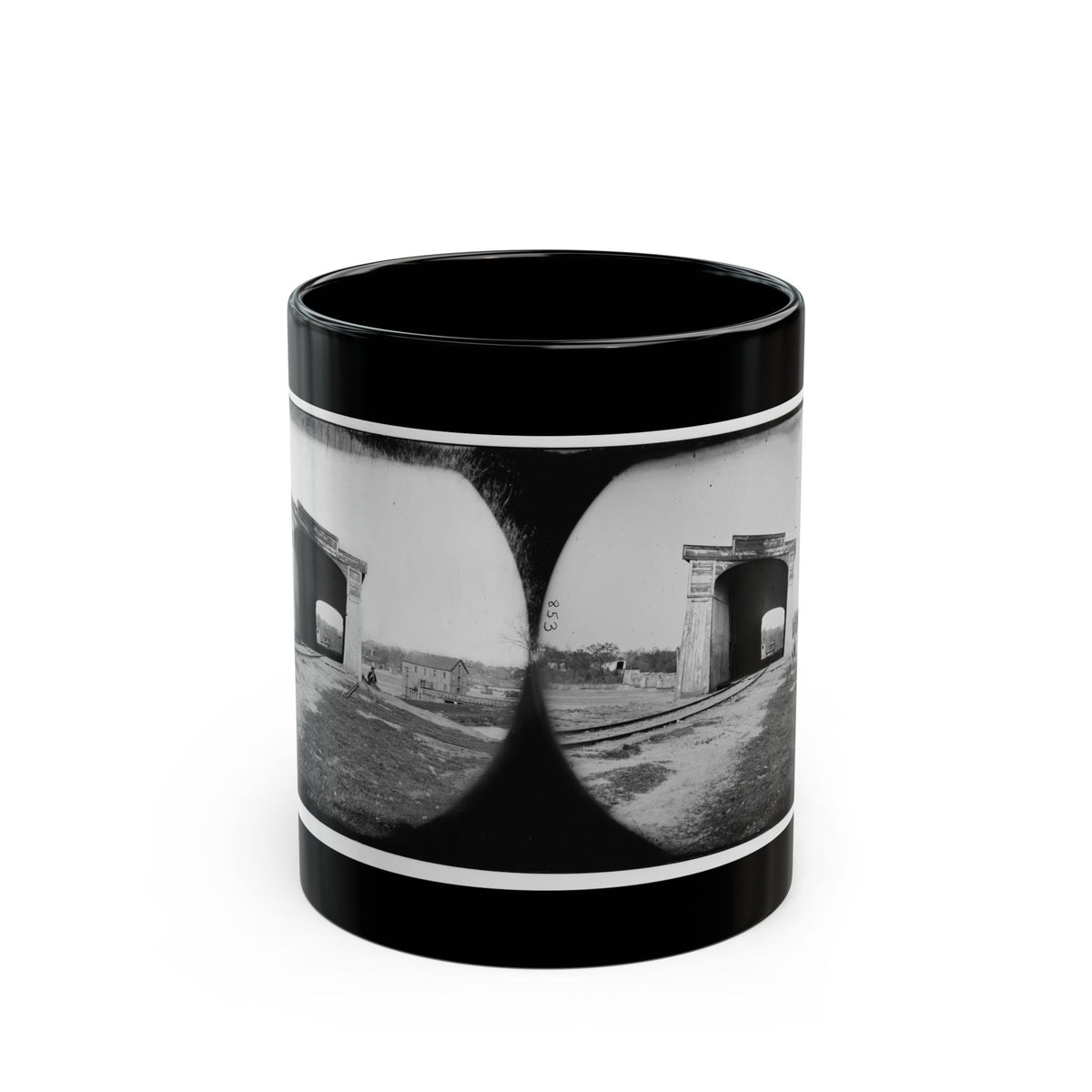 Richmond, Va. Ruins Of Richmond & Danville Railroad Bridge (U.S. Civil War) Black Coffee Mug