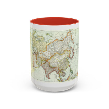 Asia and Adjoining Europe (1921) (Map) Accent Coffee Mug