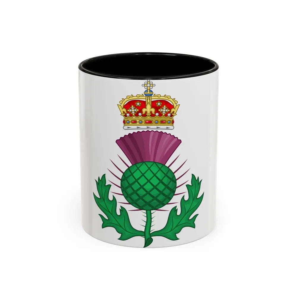 Thistle Royal Badge of Scotland - Accent Coffee Mug-11oz-Black-Go Mug Yourself