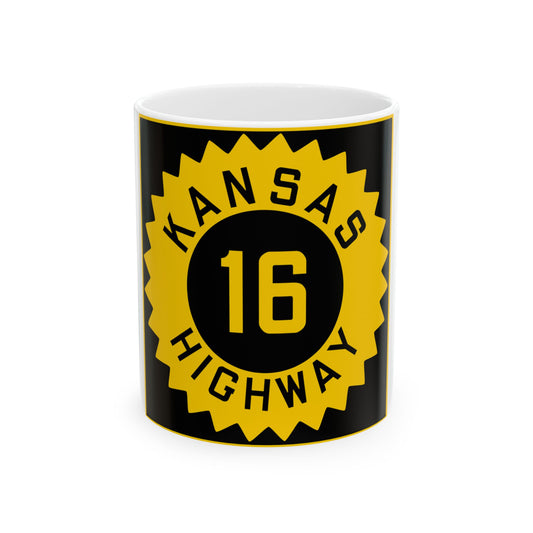 K-16 1926 (Kansas) (Road Sign) White Coffee Mug