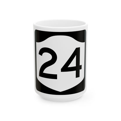 NY-24 (New York) (Road Sign) White Coffee Mug