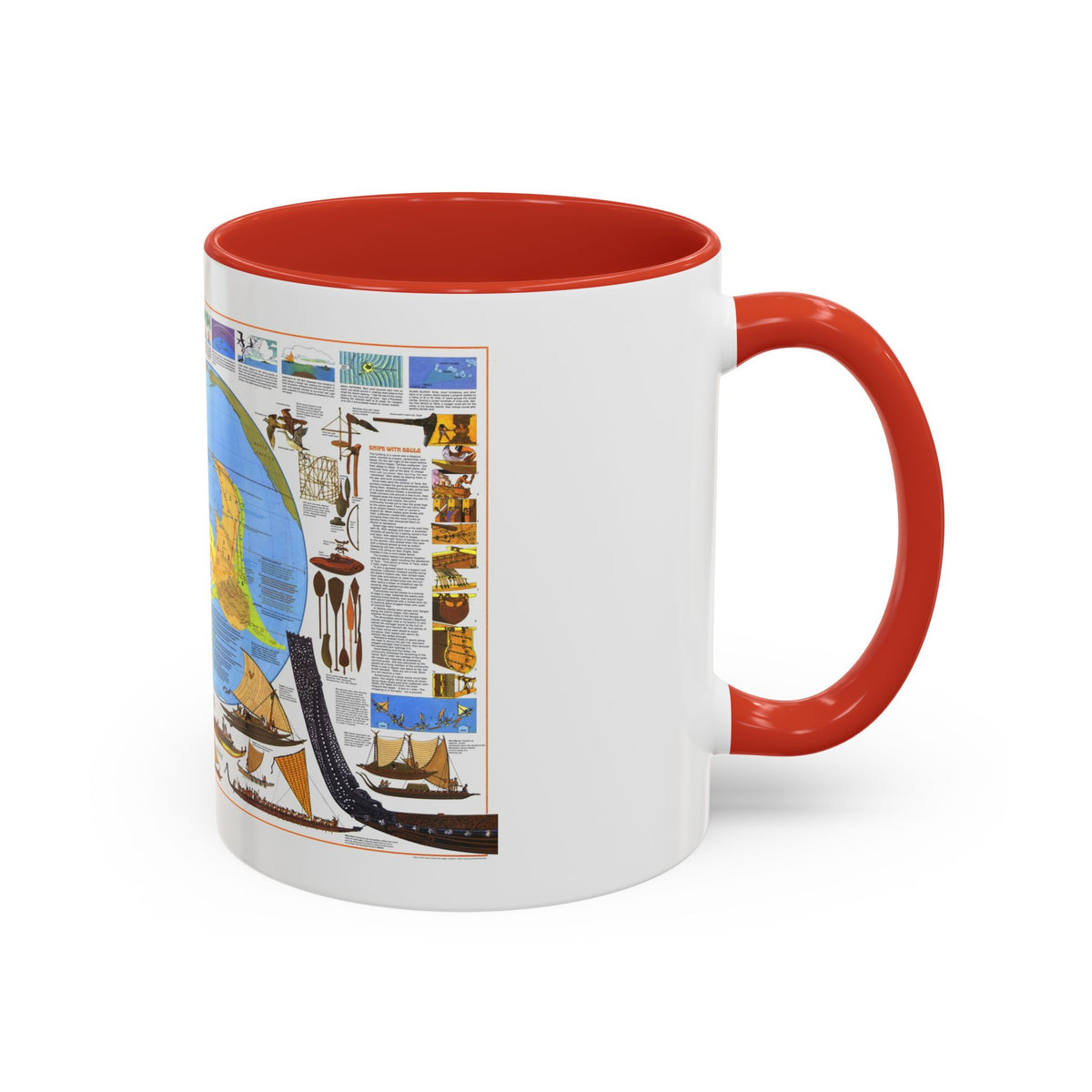 Pacific - Discoverers of the (1974) (Map) Accent Coffee Mug