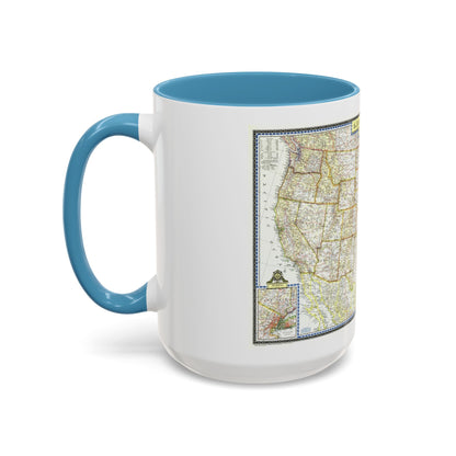 USA - The United States (1951) (Map) Accent Coffee Mug