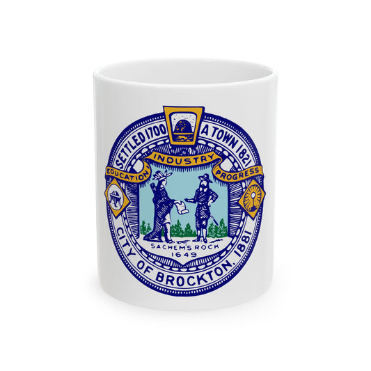 Seal of Brockton Massachusetts - White Coffee Mug