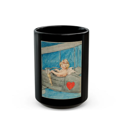 Cupid in Flight - Black Coffee Mug-15oz-Go Mug Yourself