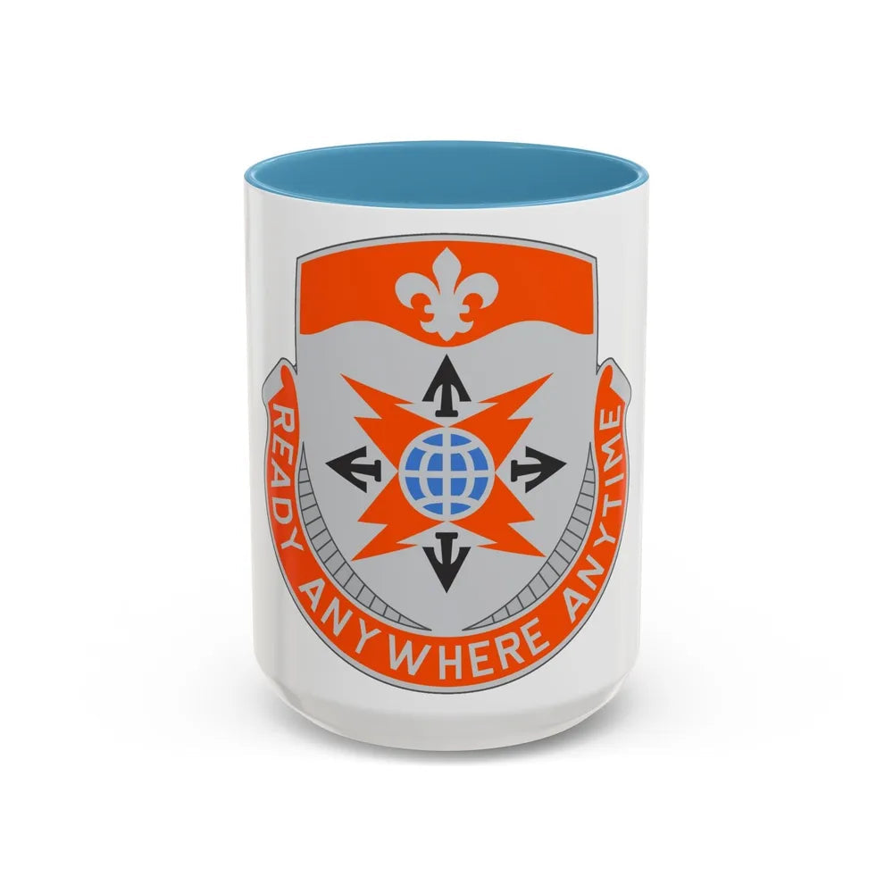 324 Signal Battalion (U.S. Army) Accent Coffee Mug-15oz-Light Blue-Go Mug Yourself