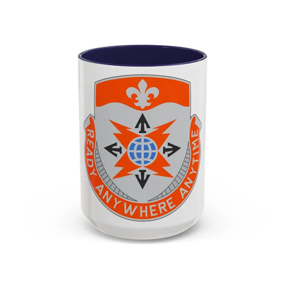 324 Signal Battalion (U.S. Army) Accent Coffee Mug-15oz-Navy-Go Mug Yourself