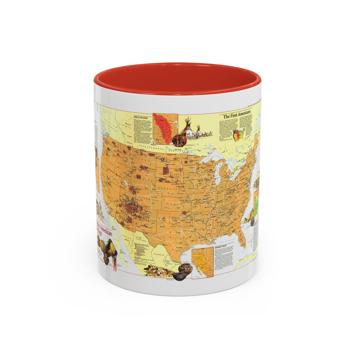 North America - Native American Heritage (1991) (Map) Accent Coffee Mug