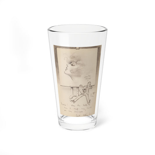 Marie! How the Hell Can I Keep My Mind on My Business (Magazine Illustration) Pint Glass 16oz