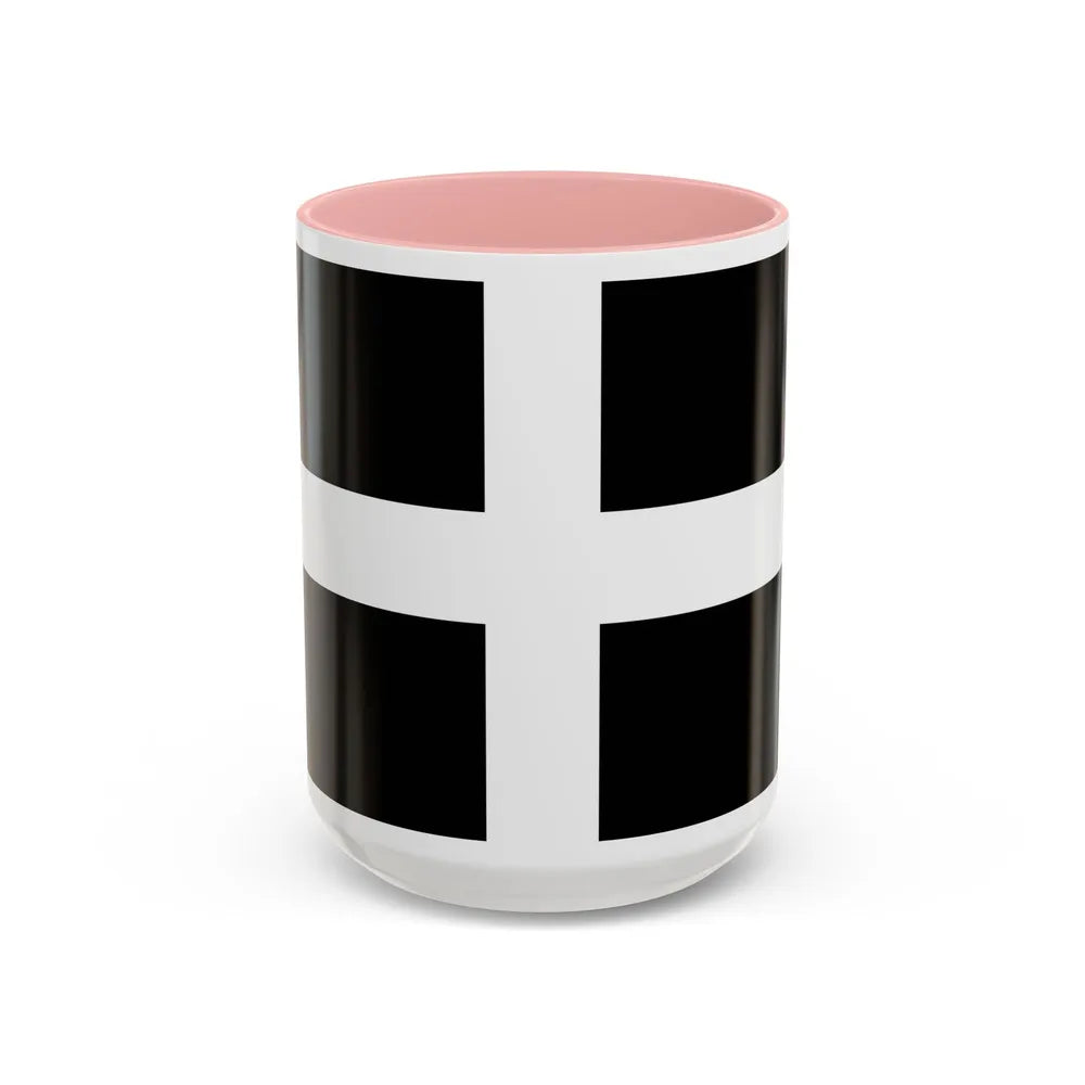 Flag of Cornwall UK - Accent Coffee Mug-15oz-Pink-Go Mug Yourself