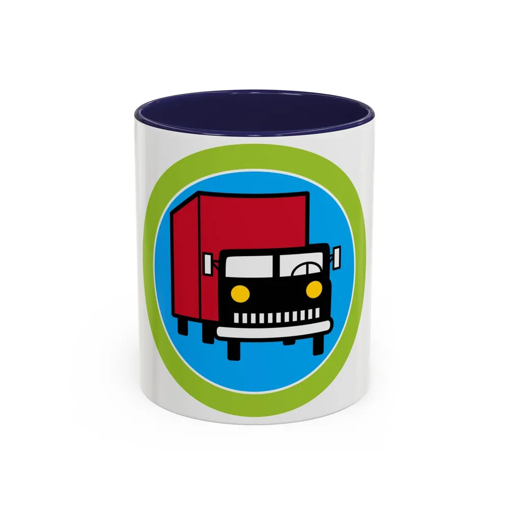 Truck Transportation (Boy Scout Merit Badge) Accent Coffee Mug-11oz-Navy-Go Mug Yourself