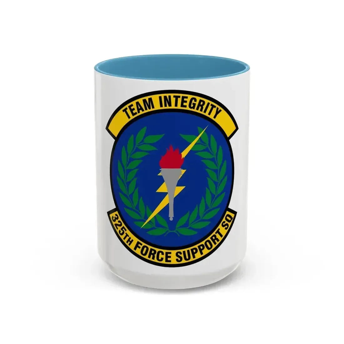 325 Force Support Squadron AETC (U.S. Air Force) Accent Coffee Mug 15oz Light Blue - Go Mug Yourself