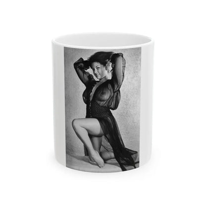 June Palmer #354 - See through black night gown (Vintage Female Icon) White Coffee Mug-11oz-Go Mug Yourself