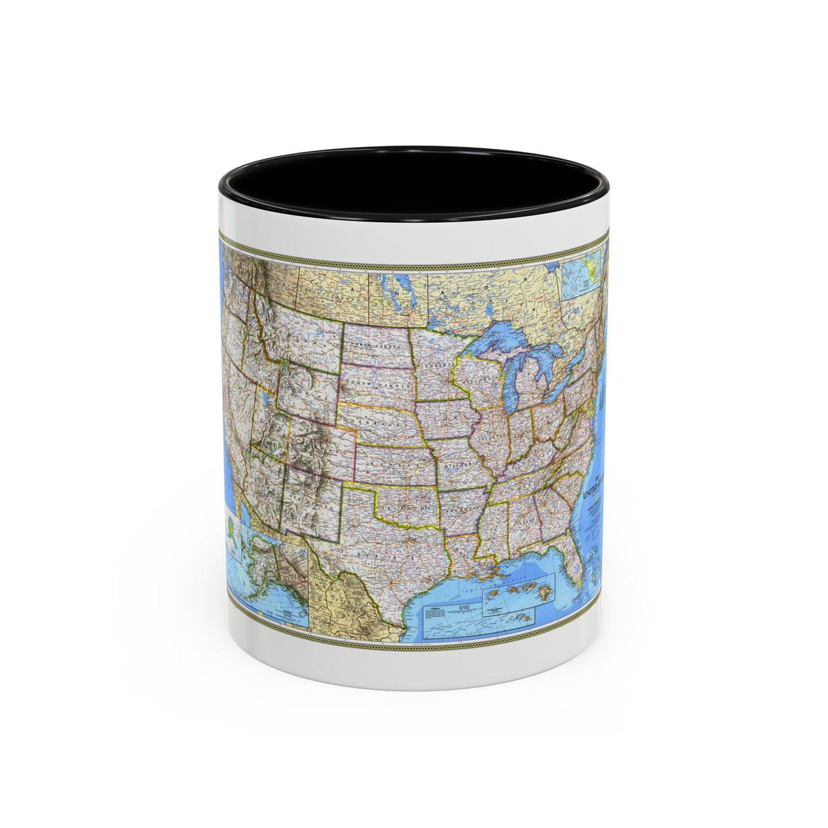 USA - The United States (1993) (Map) Accent Coffee Mug