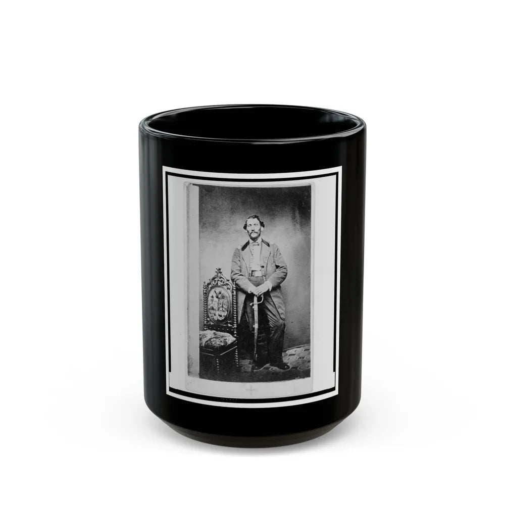 Capt. John D. Ritter, Union Officer In The 32nd Indiana Regiment, Full-Length Portrait, Standing, Facing Front (U.S. Civil War) Black Coffee Mug-15oz-Go Mug Yourself