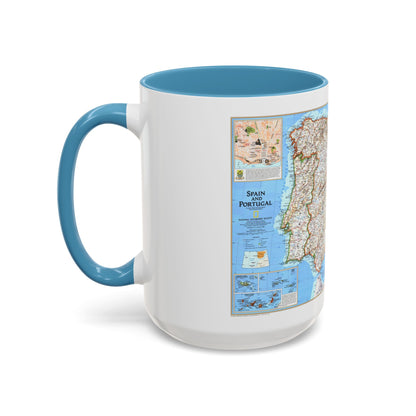 Spain and Portugal (1998) (Map) Accent Coffee Mug