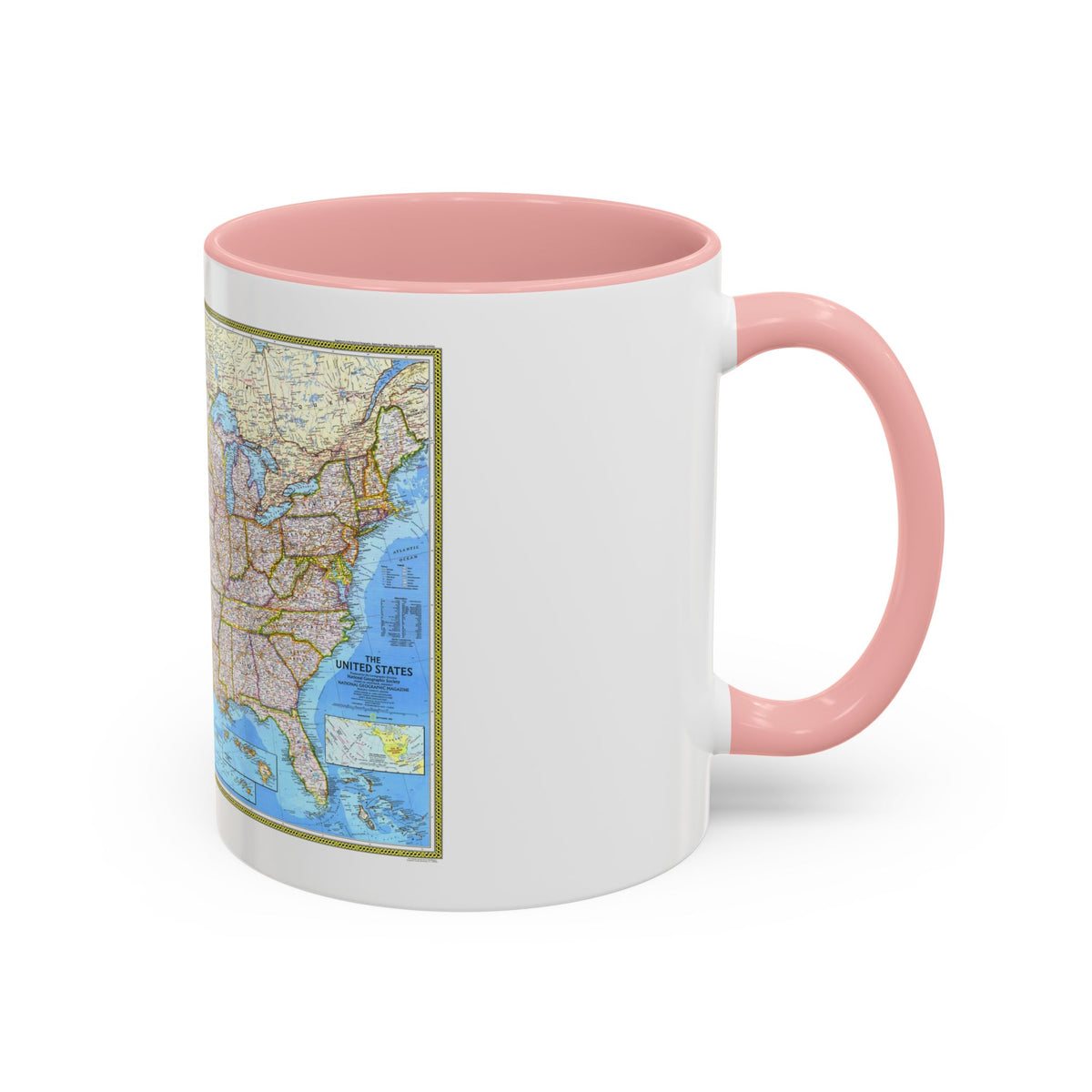 USA - The United States (1982) (Map) Accent Coffee Mug