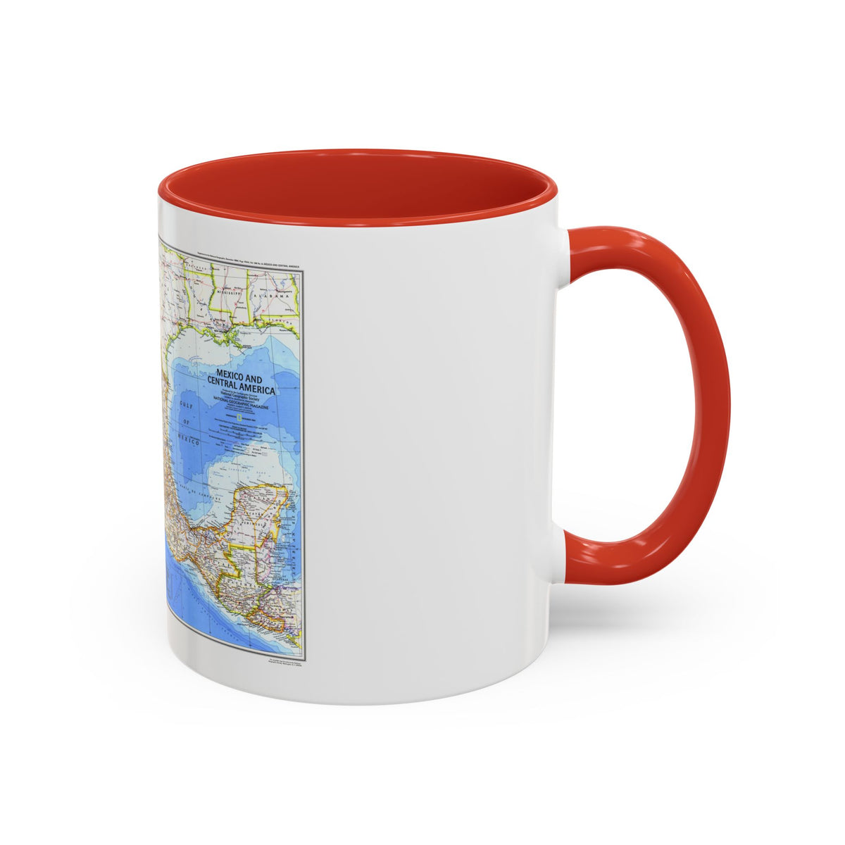 Central America & Mexico (1980) (Map) Accent Coffee Mug