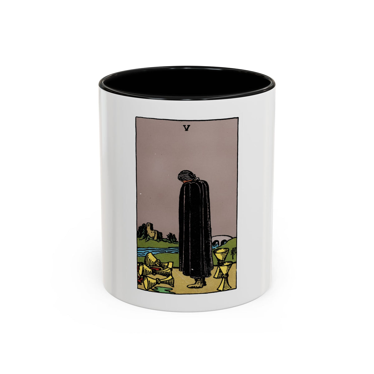 The 5 of Cups (Tarot Card) Accent Coffee Mug