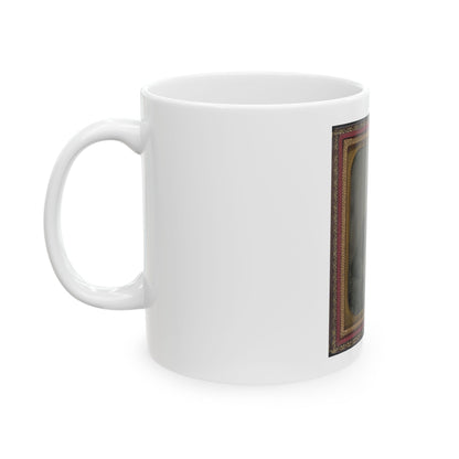 Third Lieutenant John Alphonso Beall Of Company D, 14th Texas Cavalry Regiment, With Berdan Sharps Rifle (U.S. Civil War) White Coffee Mug